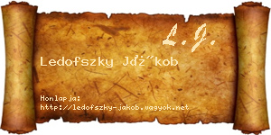 Ledofszky Jákob névjegykártya